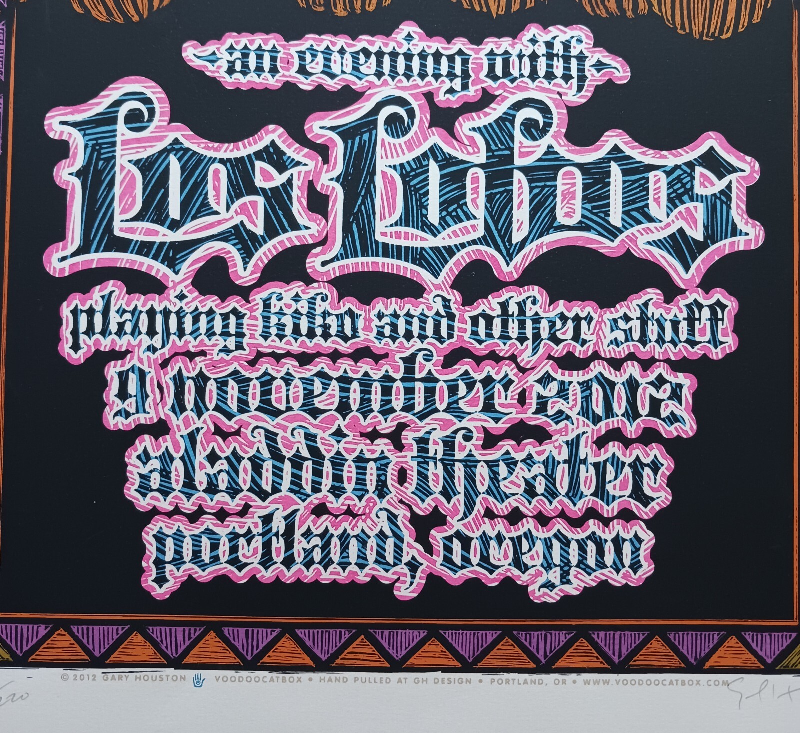 LOS LOBOS Poster Playing Kiko Live 2012 Signed Silkscreen by Gary Houston
