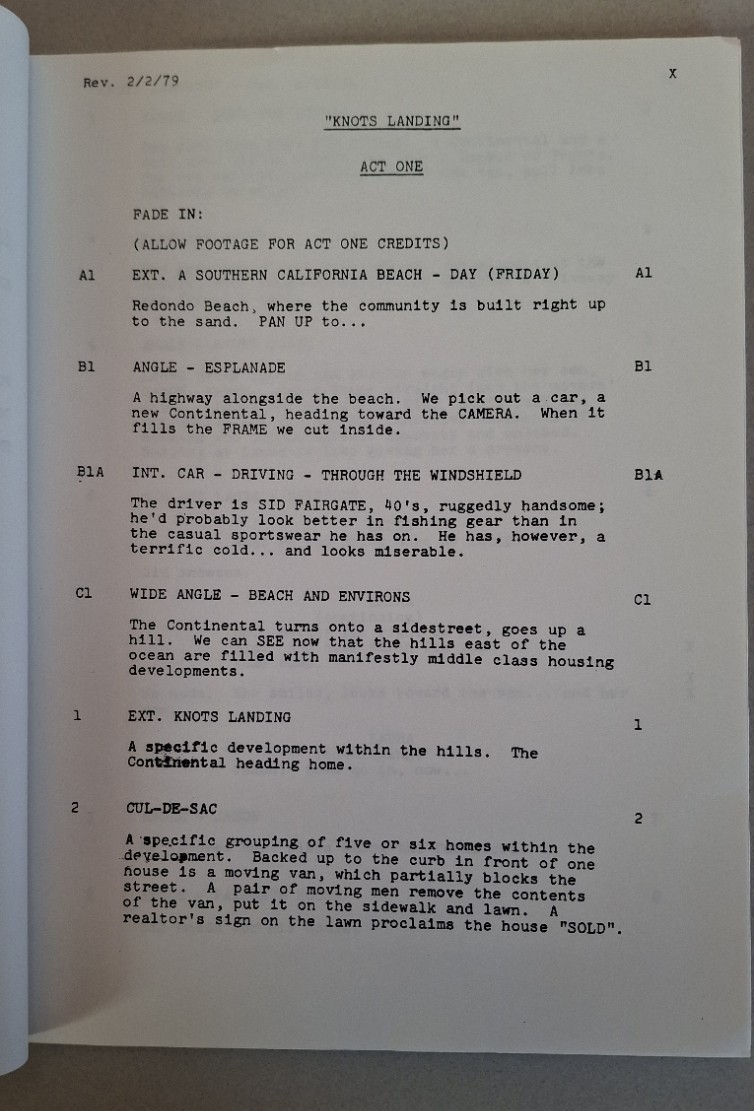 Michele Lee Autographed Original First Script, “Knots Landing” Final Draft
