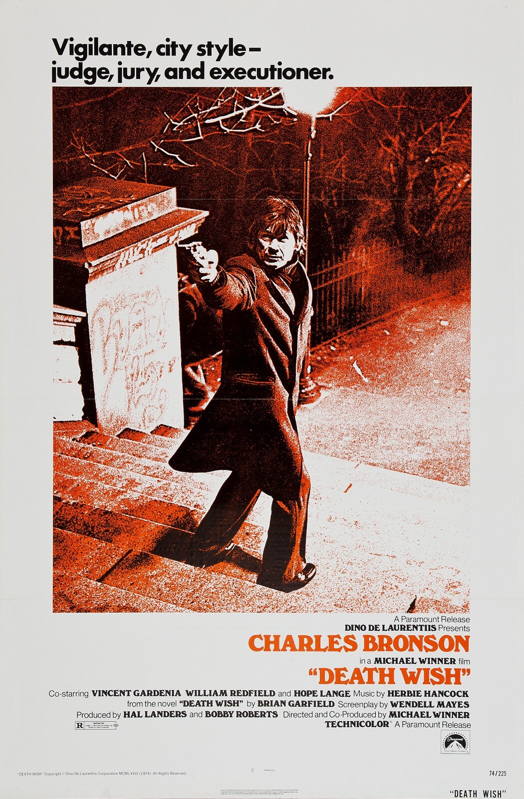 1974 Death Wish Movie Poster 11X17 Charles Bronson Hope Lange Paul Kersey 🍿
