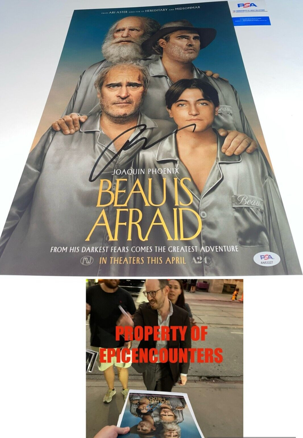 ARI ASTER SIGNED BEAU IS AFRAID 12X18 POSTER PHOTO EXACT PROOF PSA AUTHENTICATED