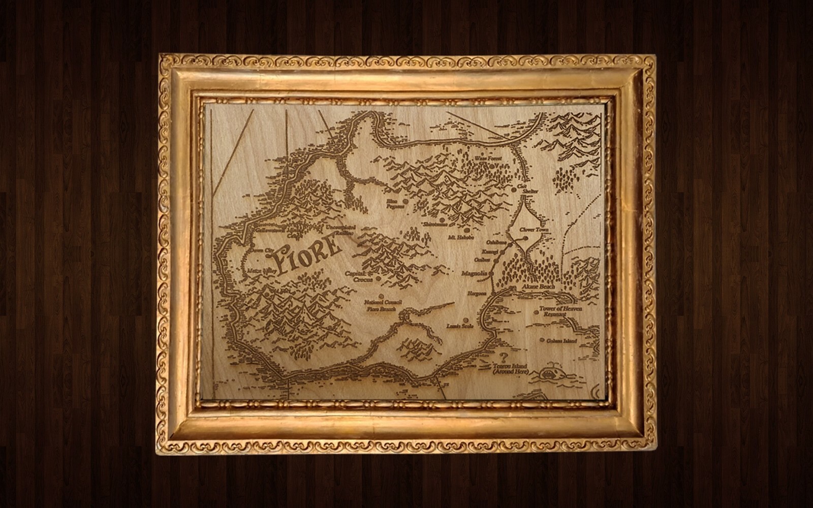 Engraved Map of Fiore from the Anime Fairy Tail