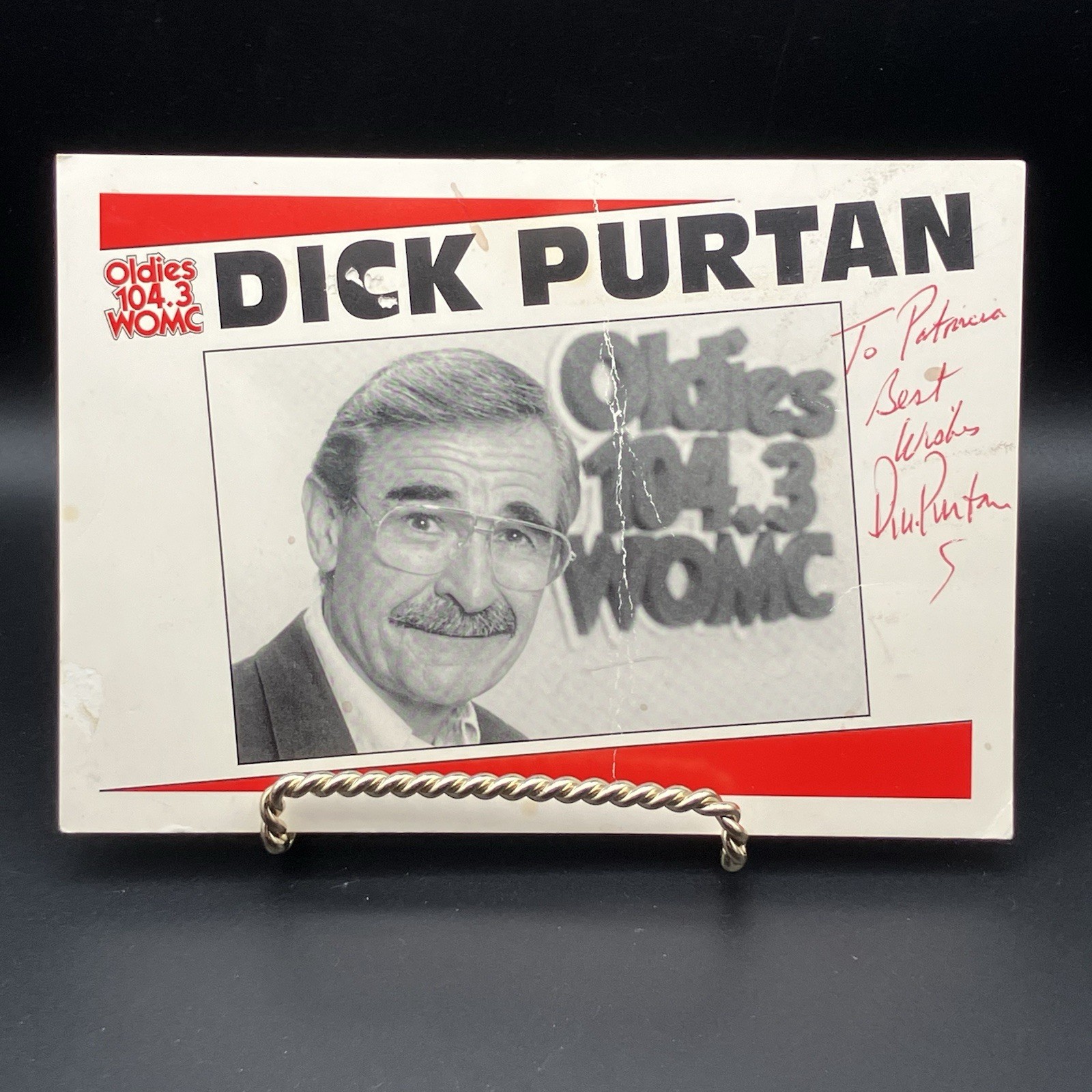 Autographed Post Card / Dick Purtan / Oldies 104.3 WOMC DJ Detroit Windsor Flaws
