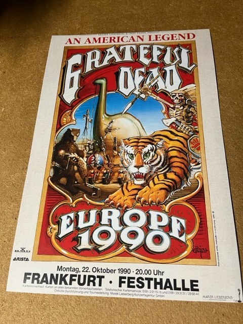 Grateful Dead 1990 Europe Germany Without a Net Cardstock Concert Poster 12″x18″