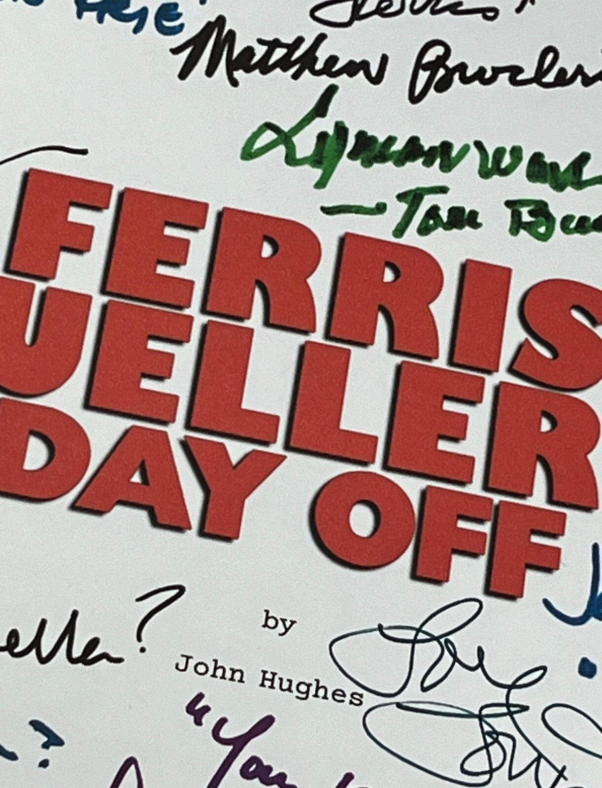 Ferris Bueller’s Day Off Script Signed- Autograph Reprints- 133 Pgs- John Hughes