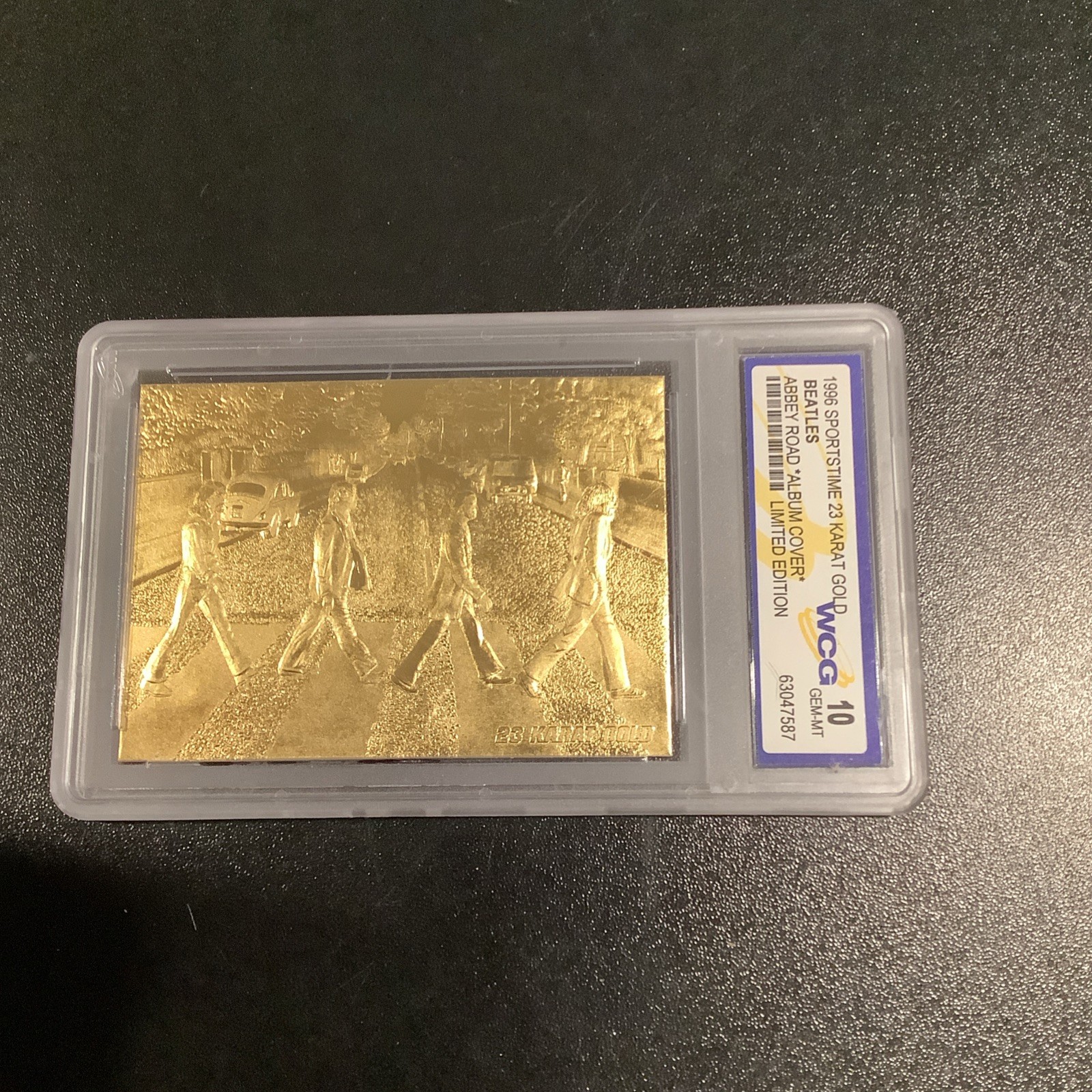 BEATLES ABBEY ROAD Album Cover 23KT Gold Card Sculpted Graded GEM MINT 10