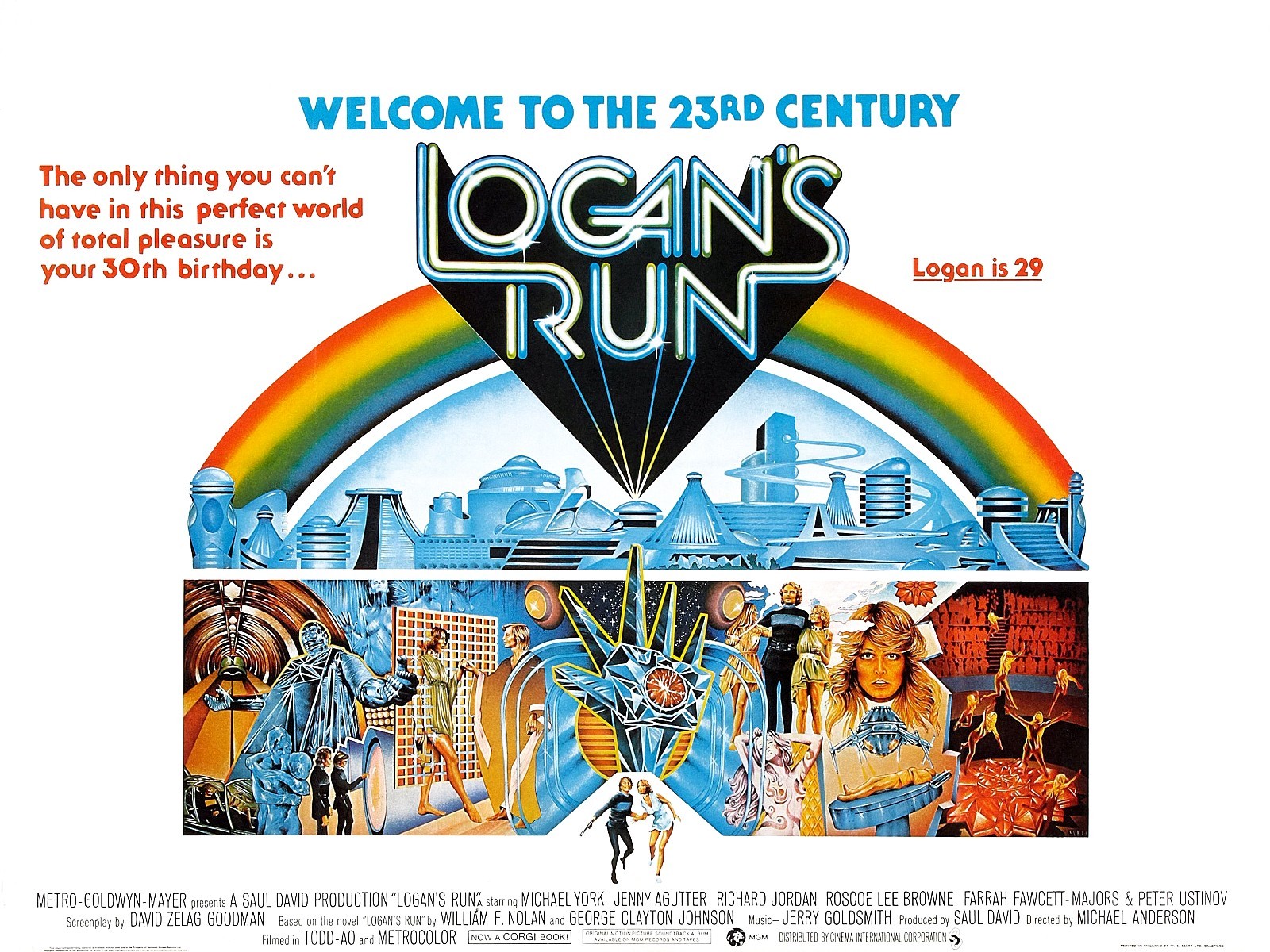 Logan’s Run movie poster print : 12 x 16 inches : Michael York, Jenny Agutter