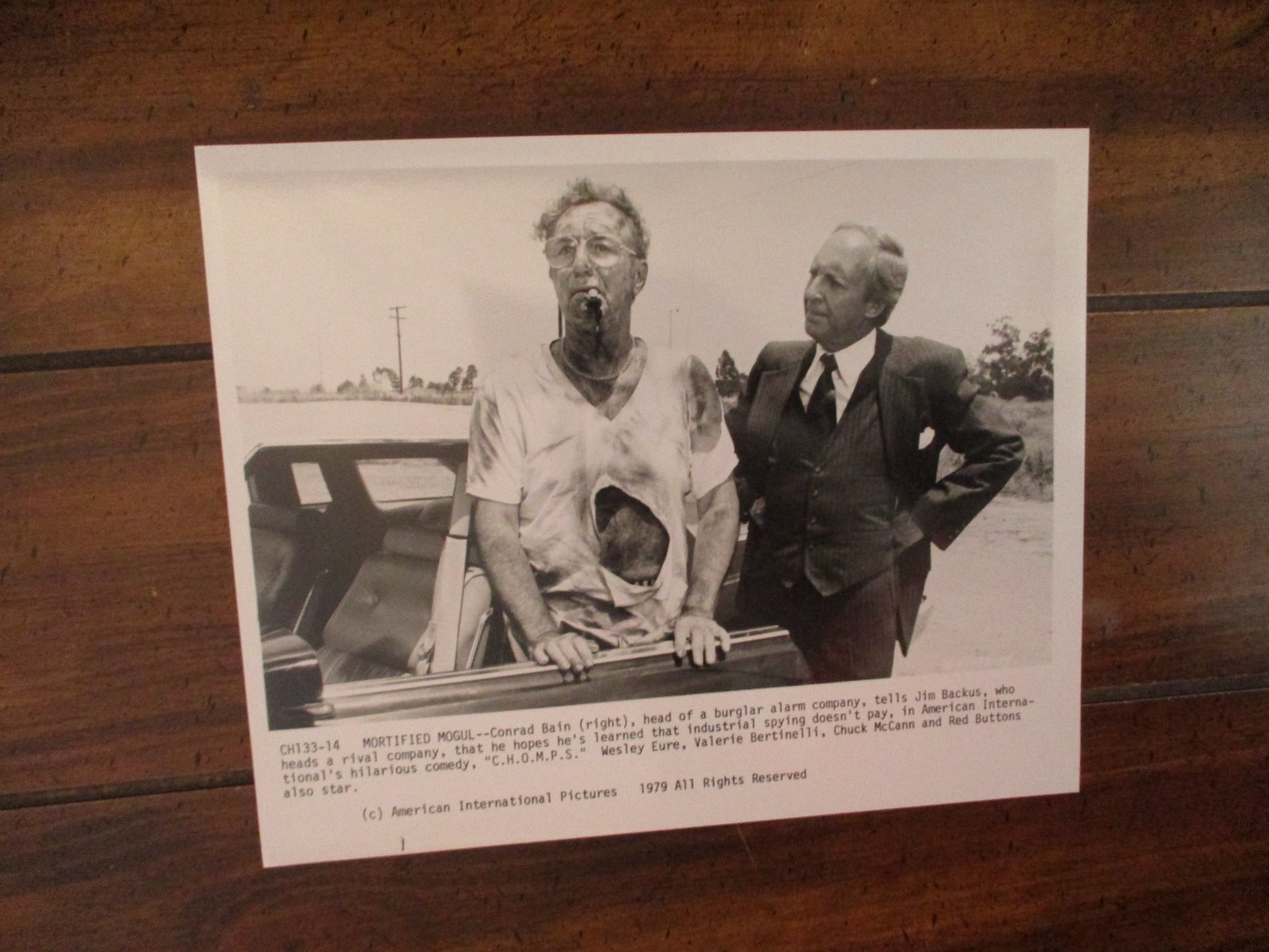 Jim Backus/Conrad Bain(C.H.O.M.P.S.)1979 10 x 8 Glossy Black & White Press Photo