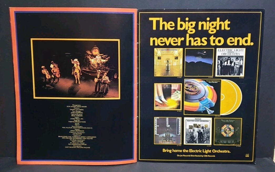 1978 ELECTRIC LIGHT ORCHESTRA – E.L.O. – Concert Tour Program – Fort Worth, TX
