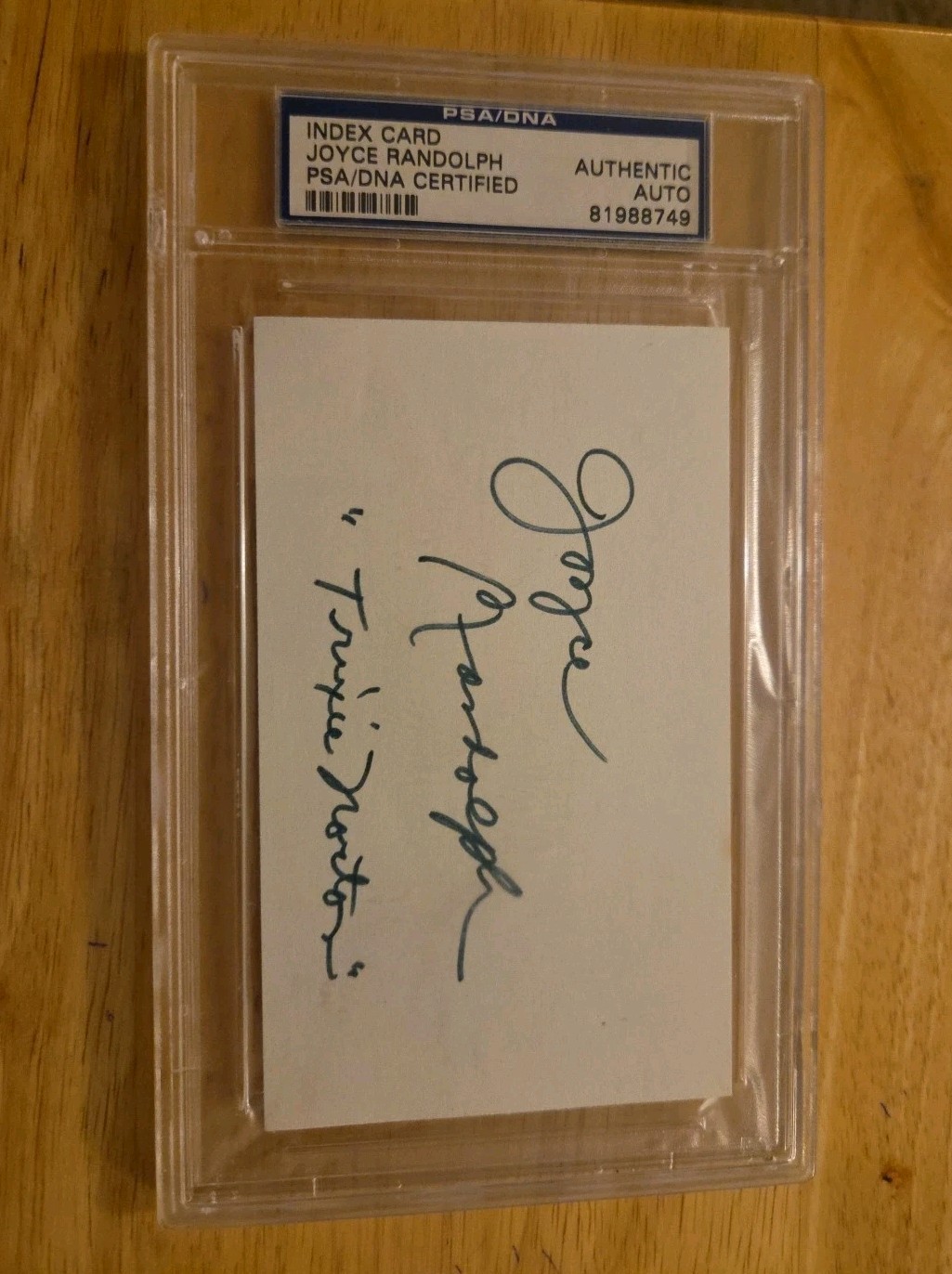 PSA/DNA CERTIFIED AUTHENTIC AUTO JOYCE RANDOLPH “TRIXIE NORTON” THE HONEYMOONERS