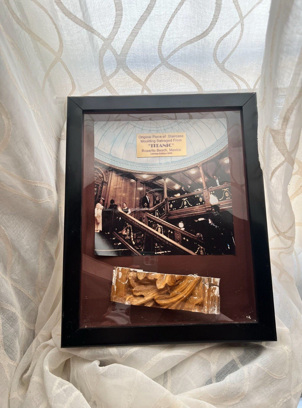 TITANIC MOVIE PROP Original Piece Of Staircase Moulding Salvaged Limited Ed 8/40