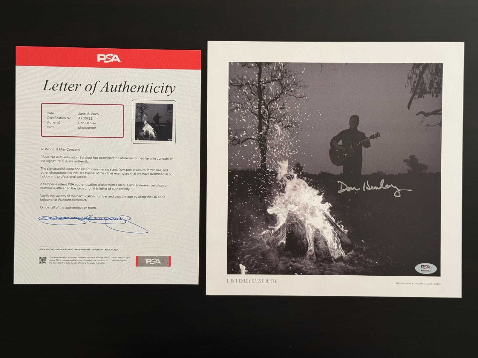 Don Henley Eagles Signed Autograph 12×12 Cass County Litho PSA/DNA