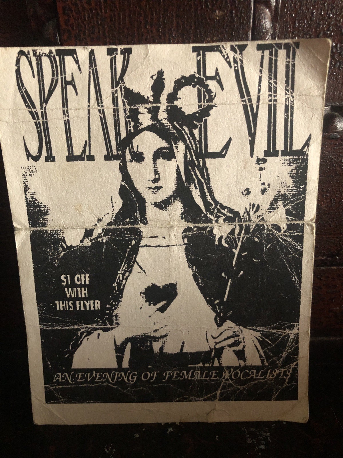 Vintage Speak NO EVIL CLUB LOS ANGELES Flyer 1980s Glam Memorabilia Collectible