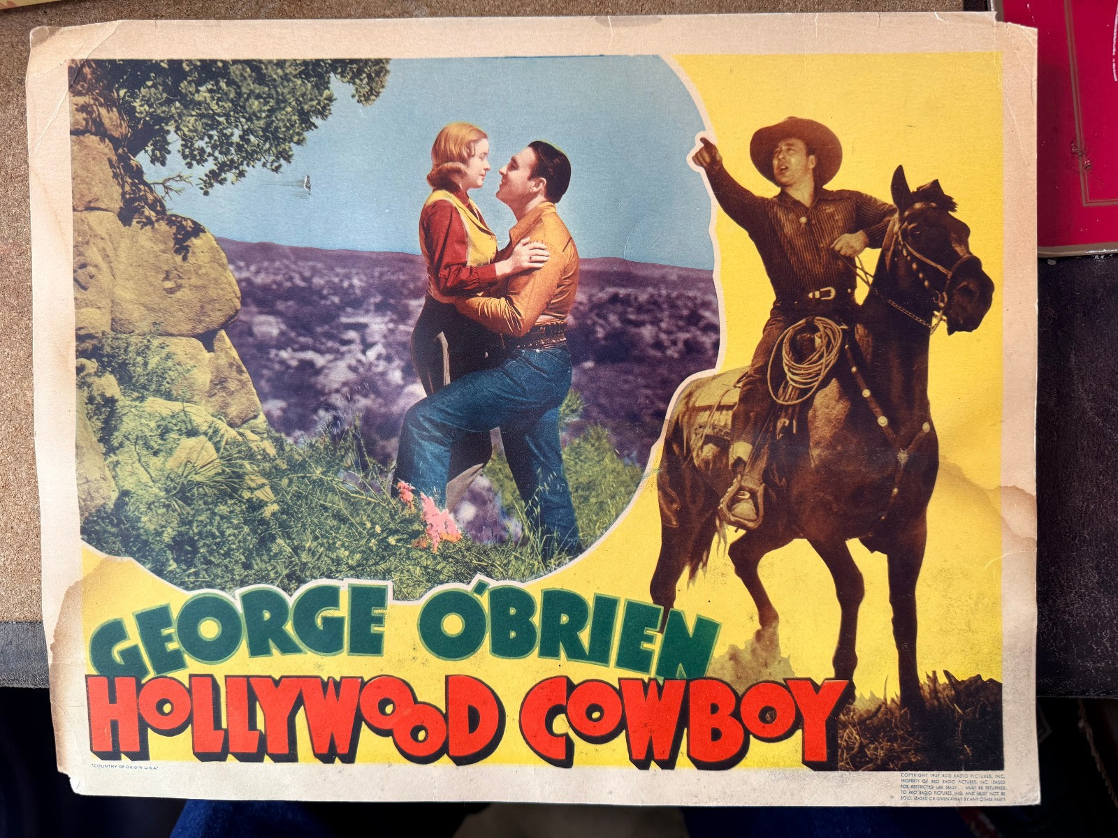 Hollywood Cowboy 1937 RKO 11×14 Western Lobby Card George O’Brien Cecilia Parker
