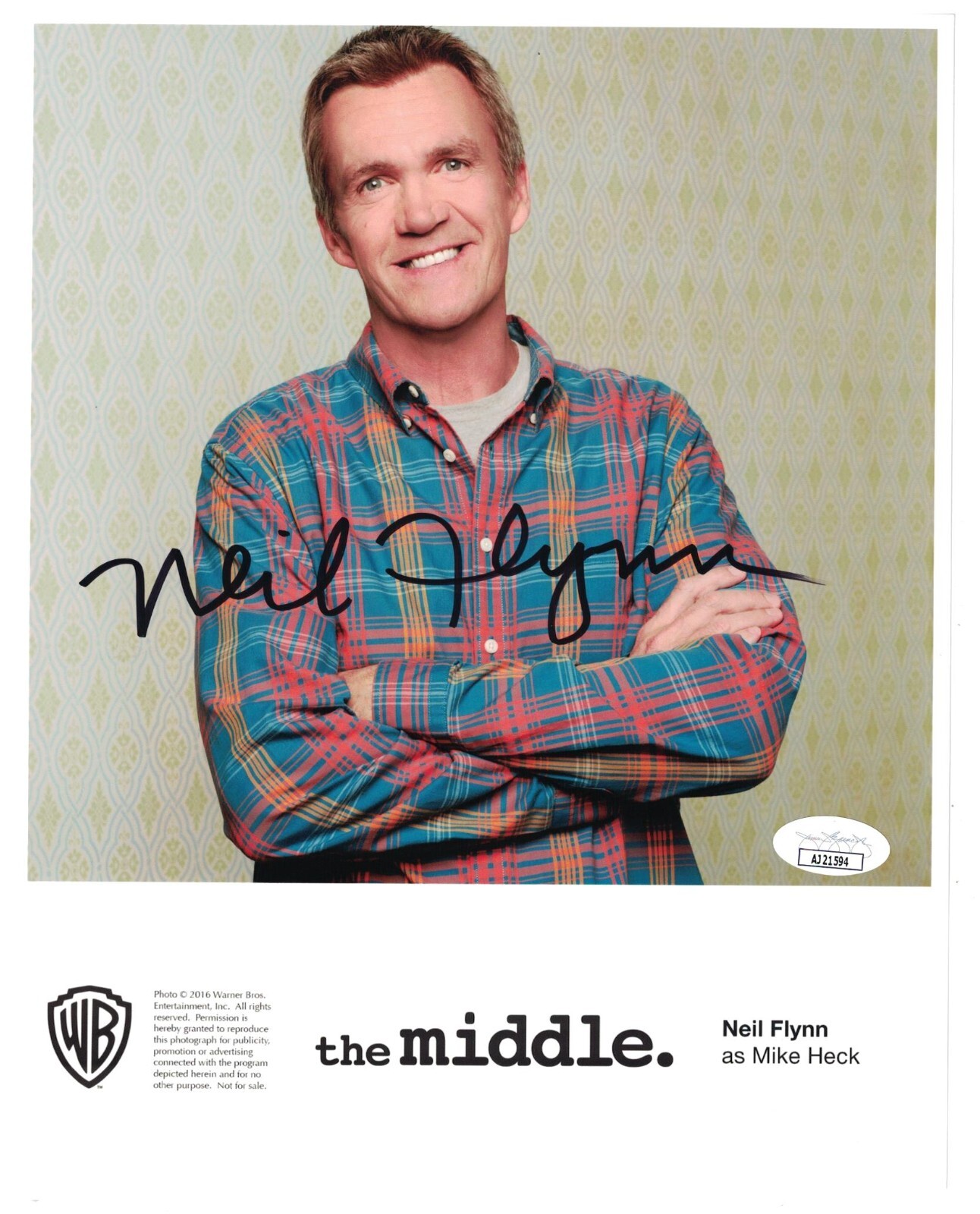 Neil Flynn Signed Autographed 8 x 10 Photo Actor The Middle JSA COA