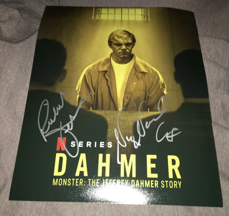 Evan Peters signed Dahmer poster Monsters 11×14 photo cast x3 Netflix Jenkins