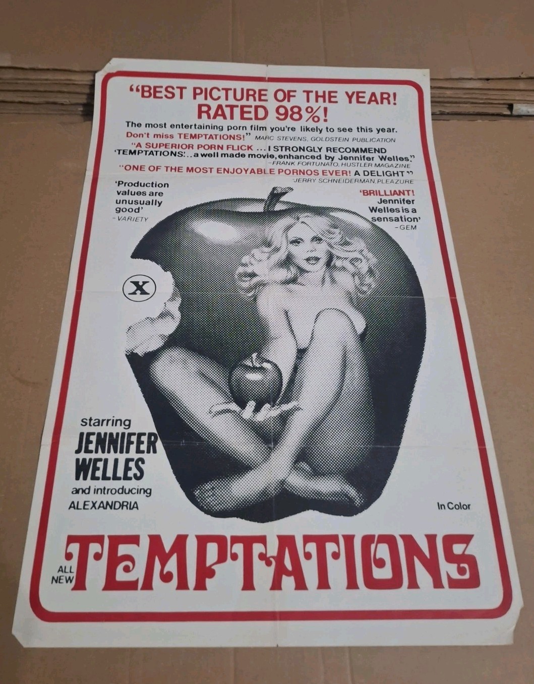 TEMPTATIONS ~1978~ Authentic X-Rated, Adult Theatre Played 1-sheet, 25″ X 38″