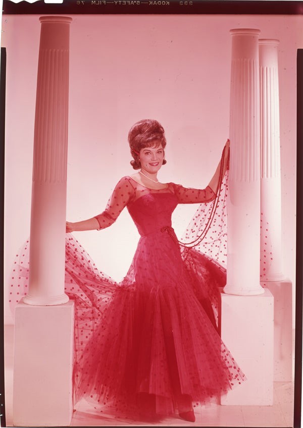 Connie Francis Striking Red Dress Glamour Photo Original 7×5 Transparency