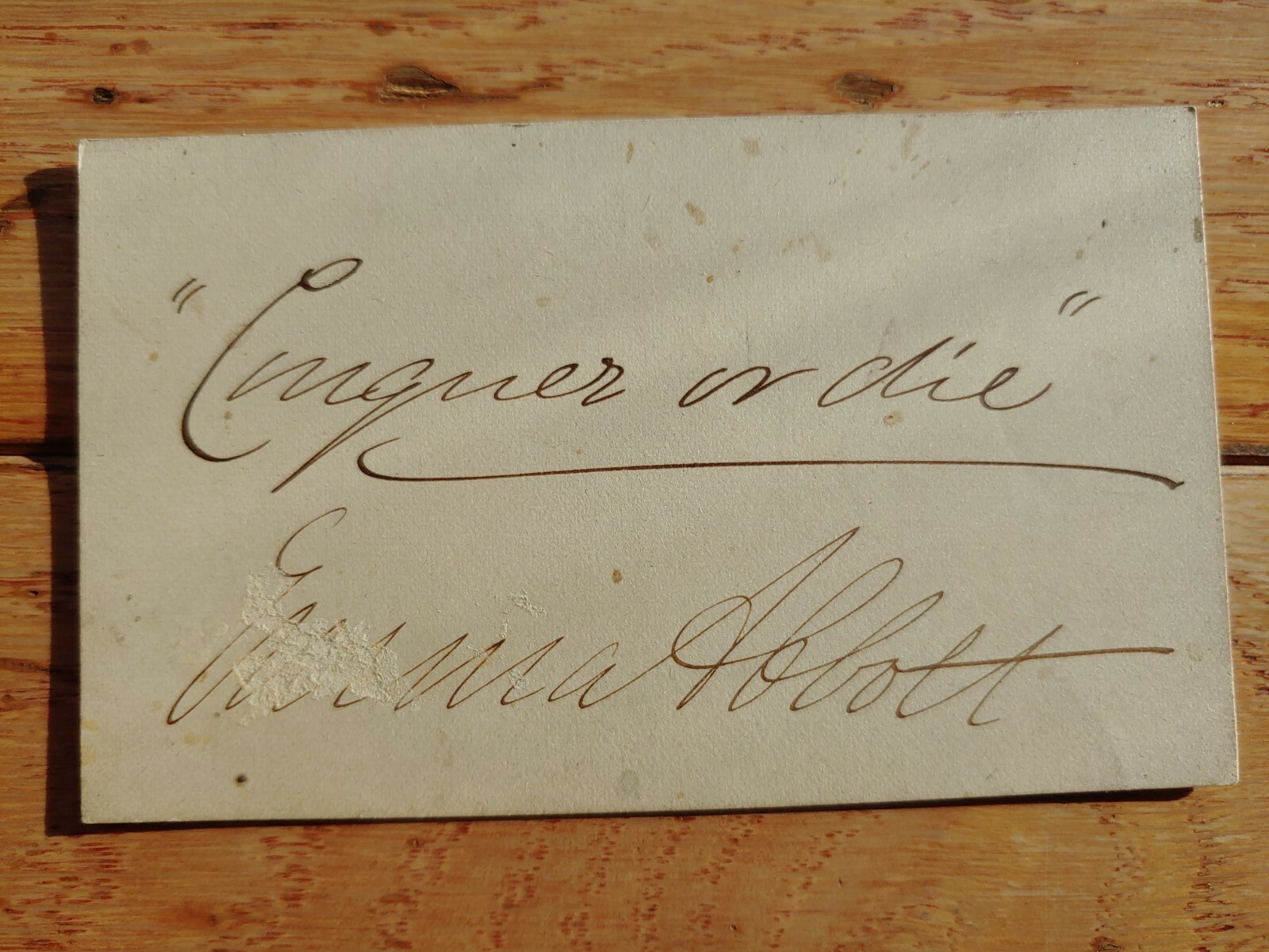 Autograph EMMA ABBOTT American Opera Soprano Singer 1850-1891 “Conquer or Die”