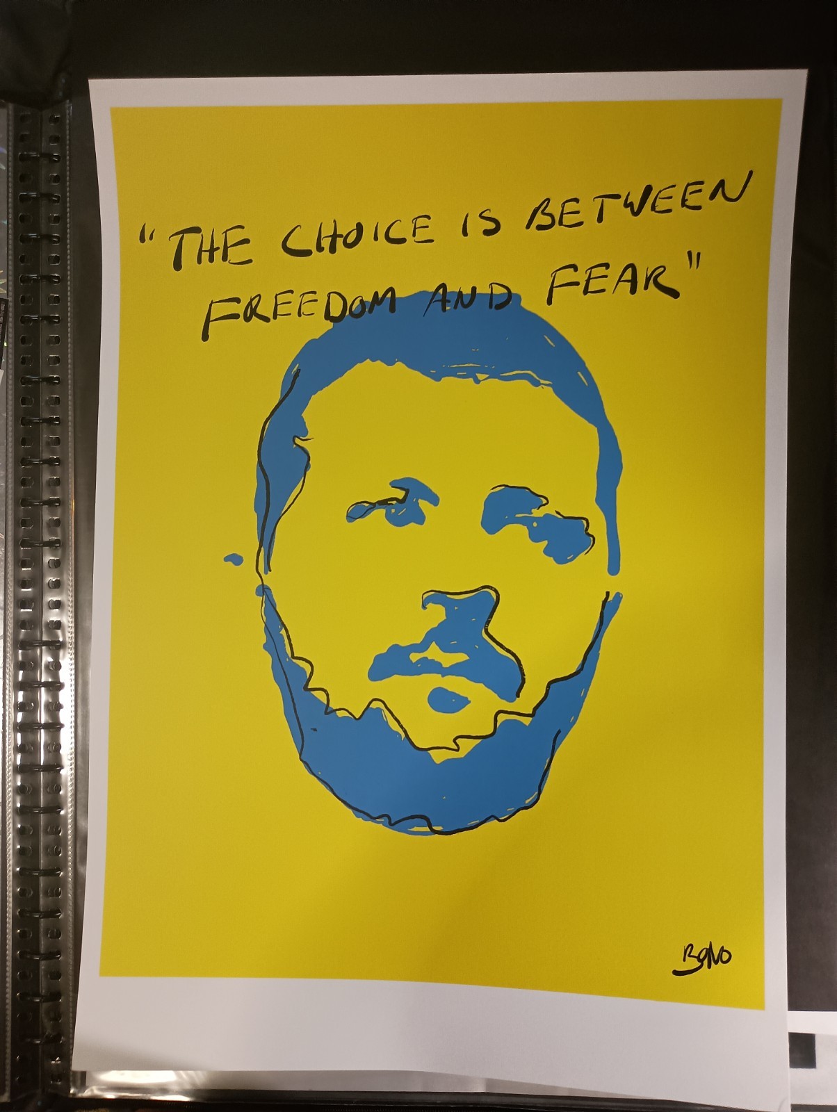 U2 Bono Volodymyr Zelenskyy Ukraine Poster FREEDOM & FEAR SCREEN PRINT 23.5×16.5