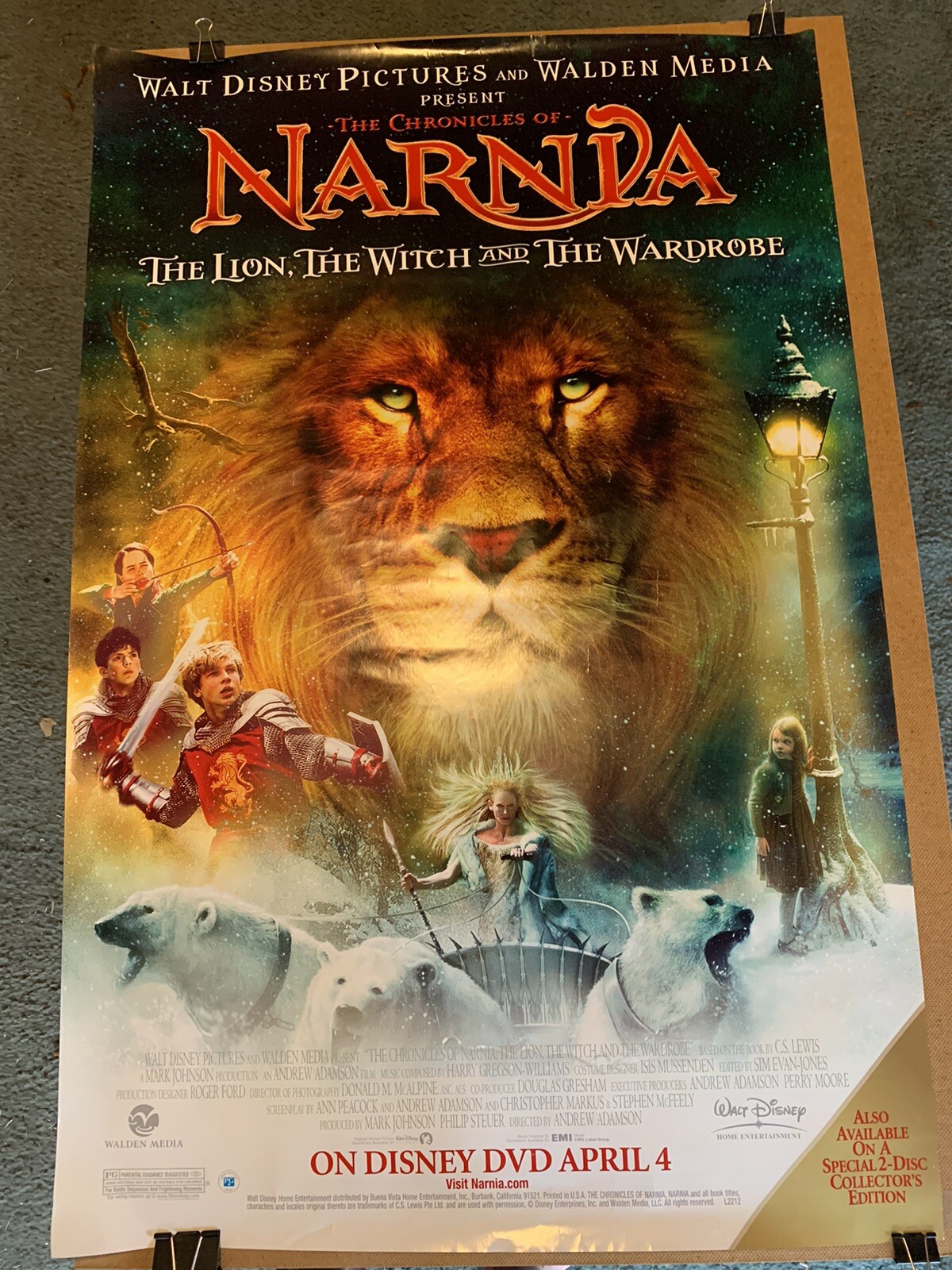 The Chronicles of Narnia (2005) original DVD/video poster – single-sided -rolled