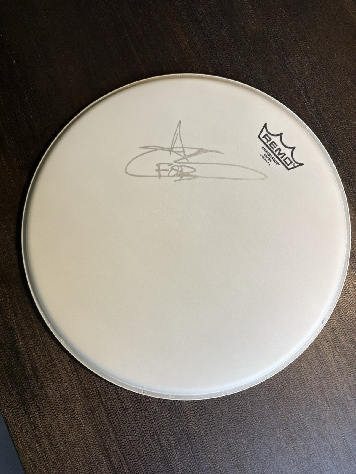 Andy Hurley FOB Fall Out Boy Signed Autograph Snare Drum Head Drumhead