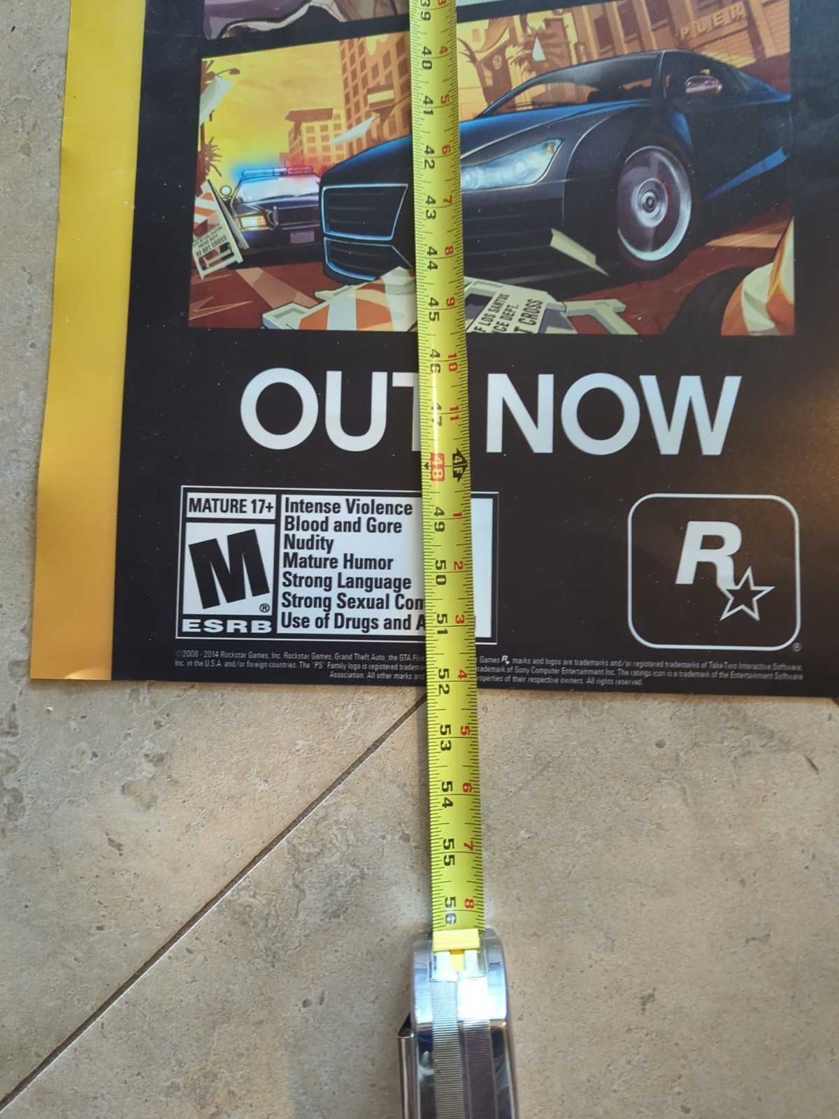GTA V Grand Theft Auto 5 VINYL RockStar Games Promo Poster Ad 52×17