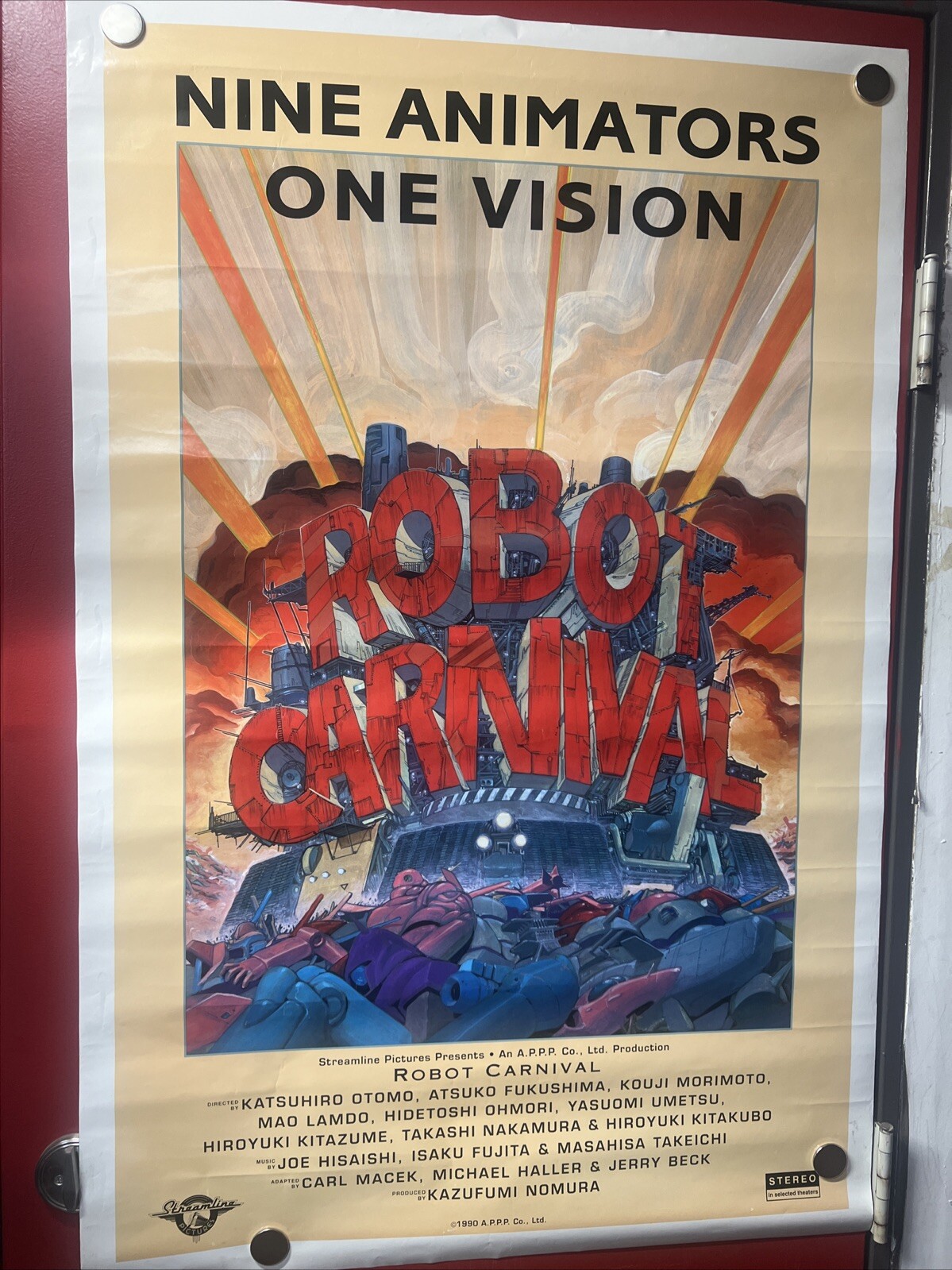 Rare Original 1990 Robot Carnival 27×41 Movie Poster Japanese Anime Vintage-