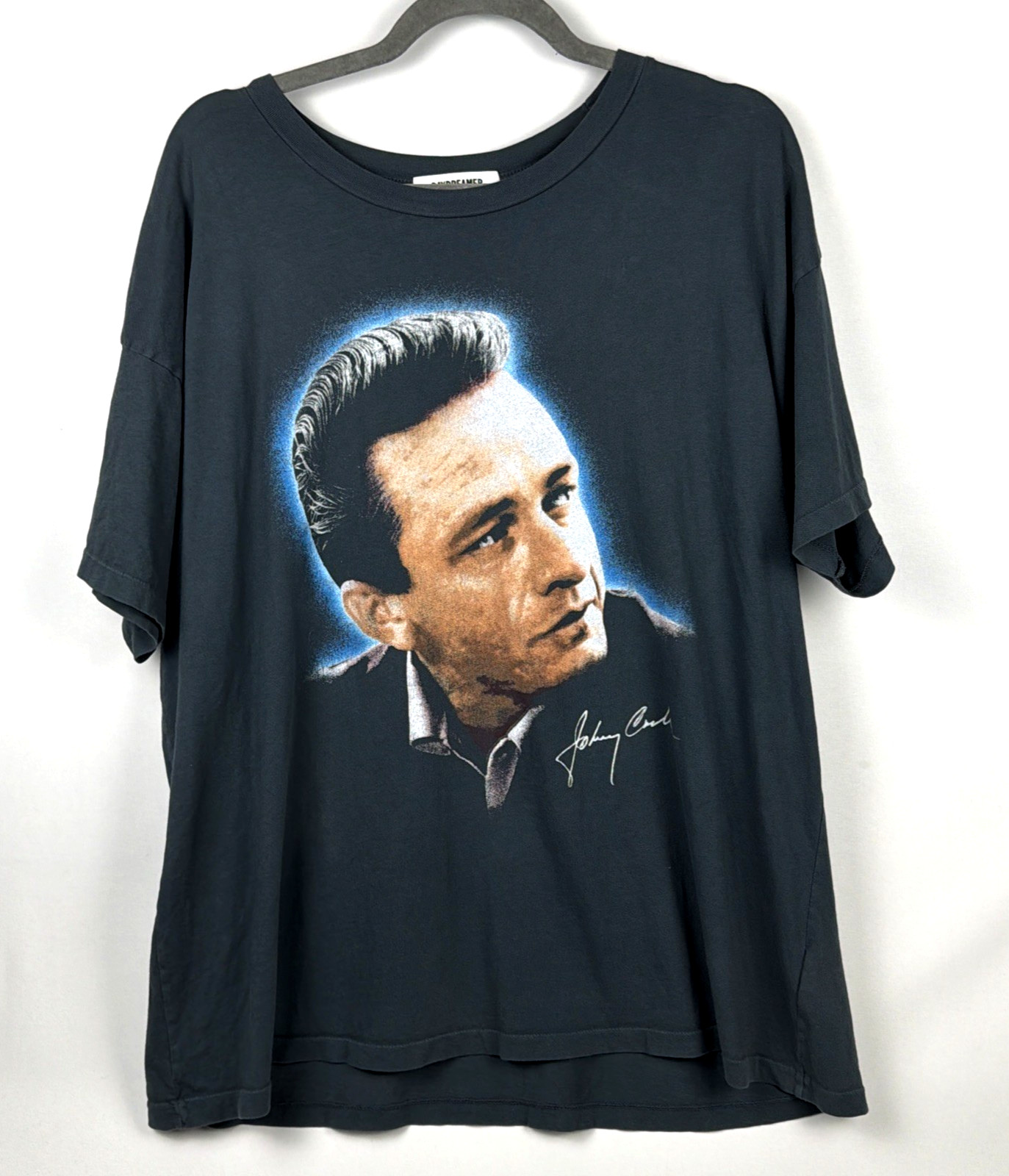 Johnny Cash Country Music Graphic Print T-Shirt Black Front and Back Print XL