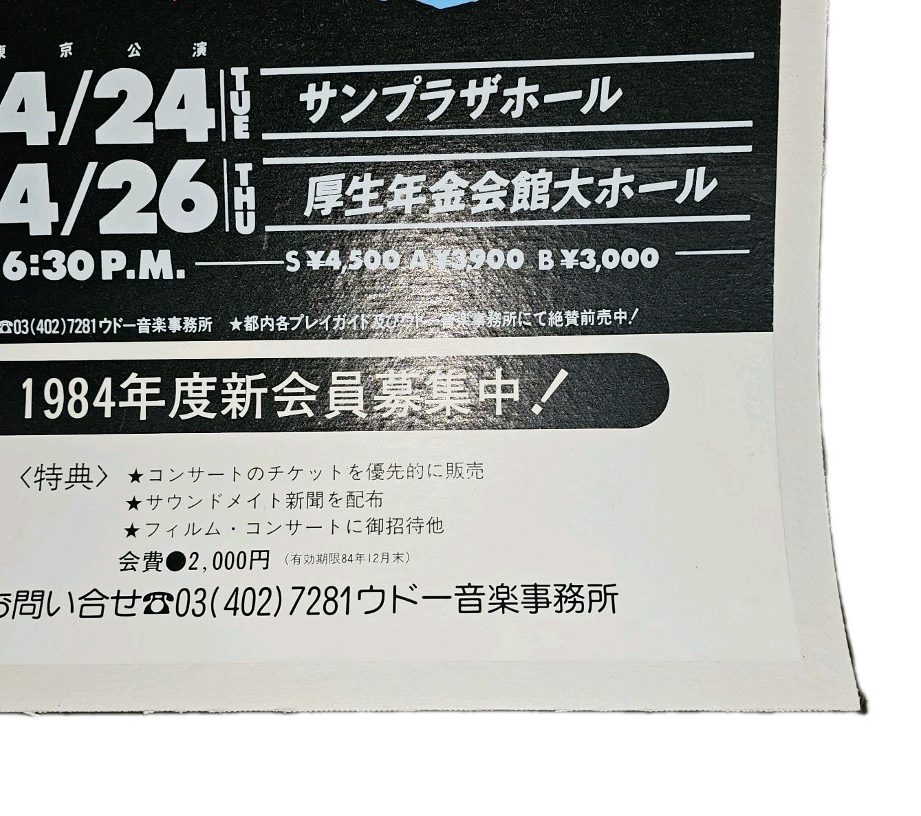 VTG 1984 .38 Special Japan Concert Tour Promo Poster Rare Original ~ 29×20 Rock