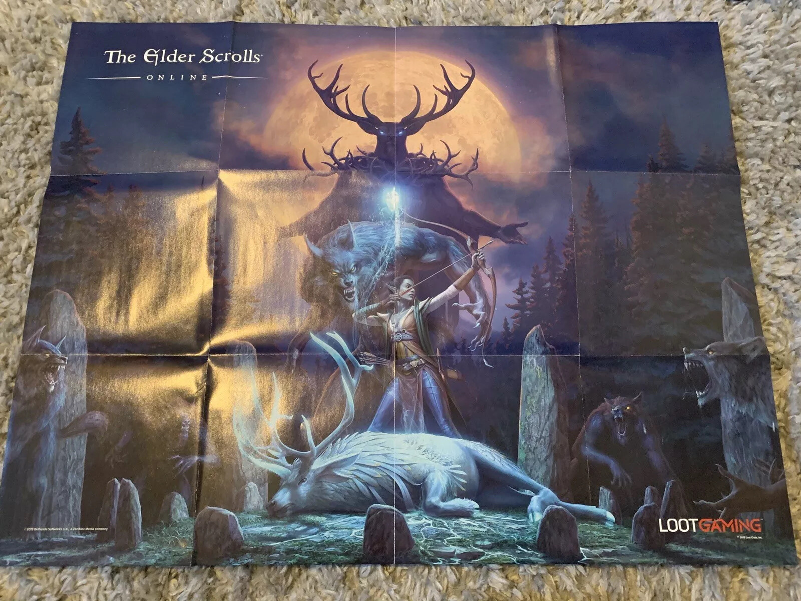 LOOT CRATE Gaming -Treasure -Elder Scrolls-Diablo-More COMPLETE SM T Shirt & Cap