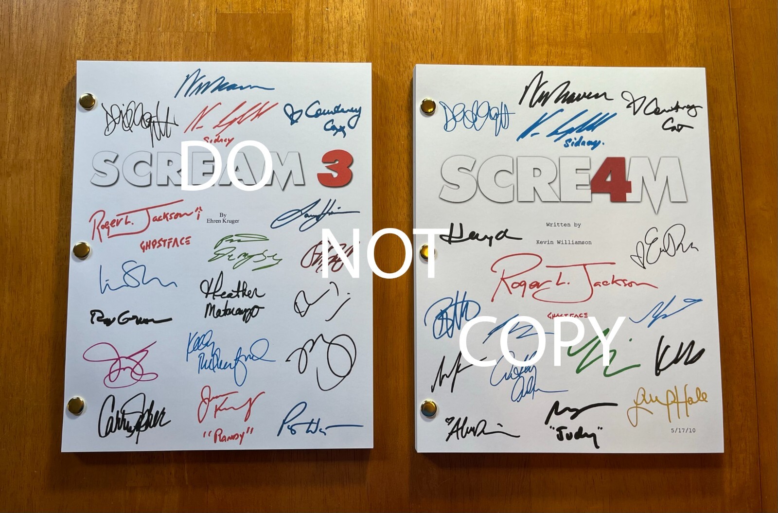 Scream 1-6 Script Bundle- Signed- Autograph Reprints- 6 Scripts!- Ghost Face
