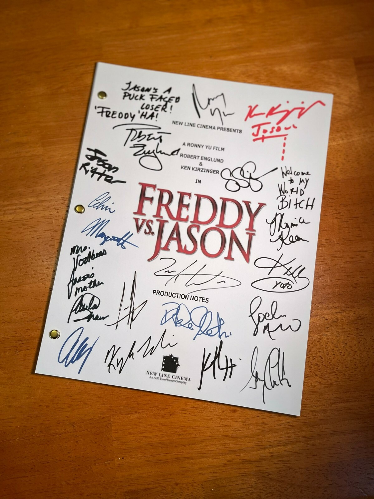 Freddy vs Jason Production Notes- Cast-Signed- Autograph Reprints- Press Kit