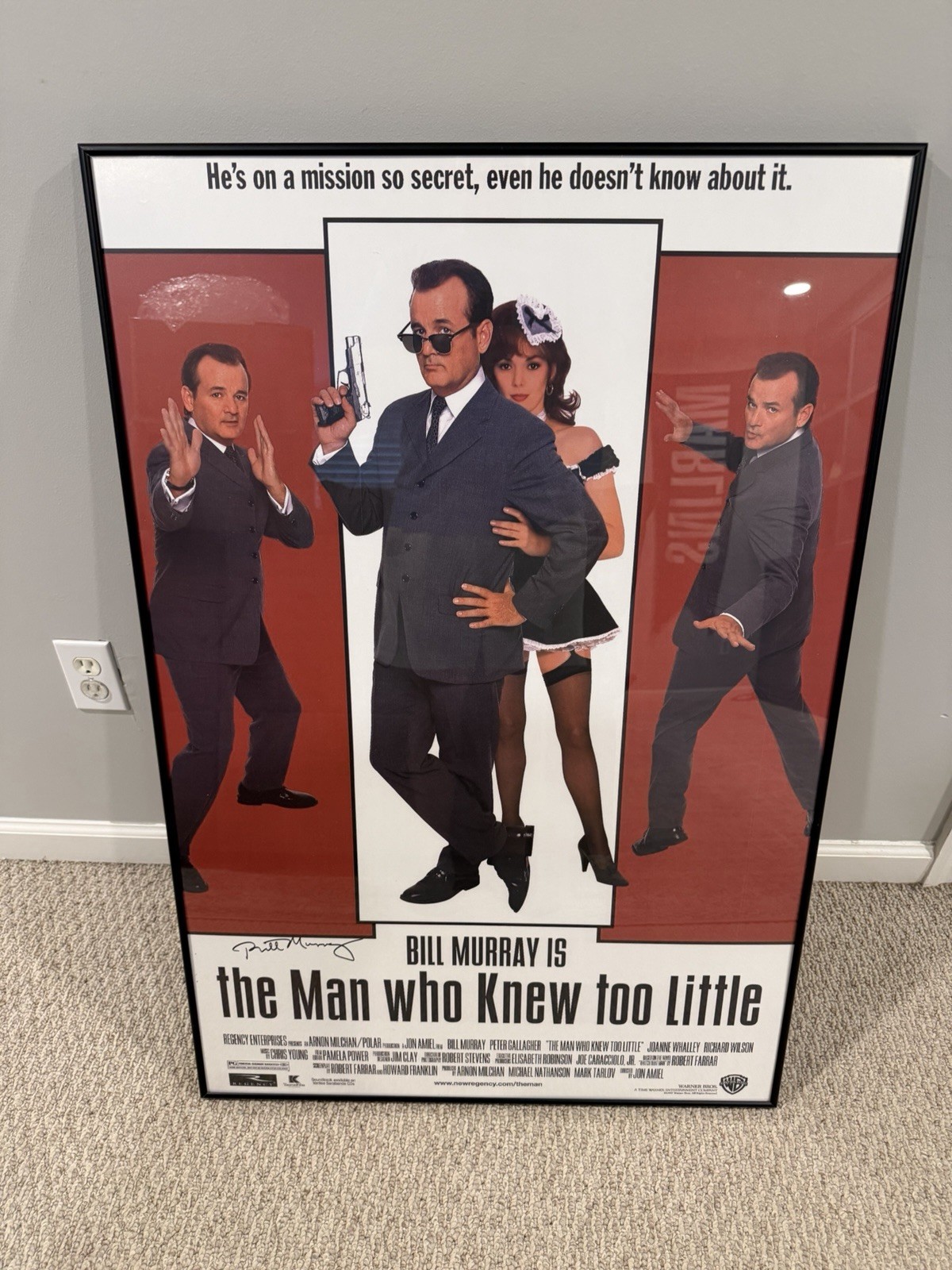 Bill Murray SIGNED autographed The Man Who Knew Too Little 27×40 Movie JSA COA