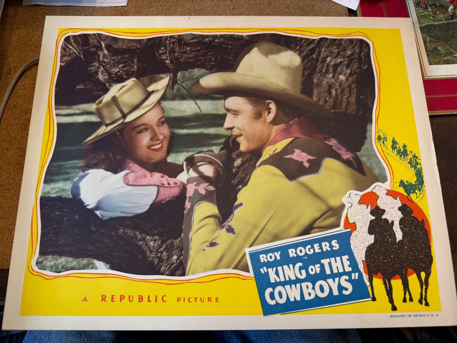 King Of The Cowboys 1943 Republic western lobby card Roy Rogers Peggy Moran