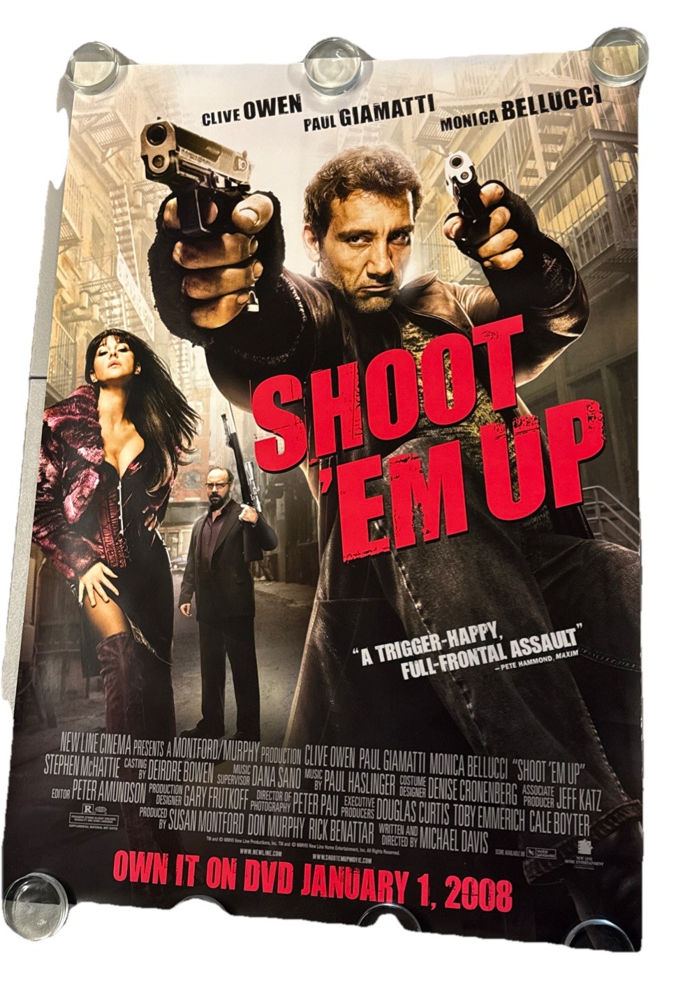 2007 Shoot ‘ Em Up Original One Sheet Rolled 27X39 Movie Store Poster.