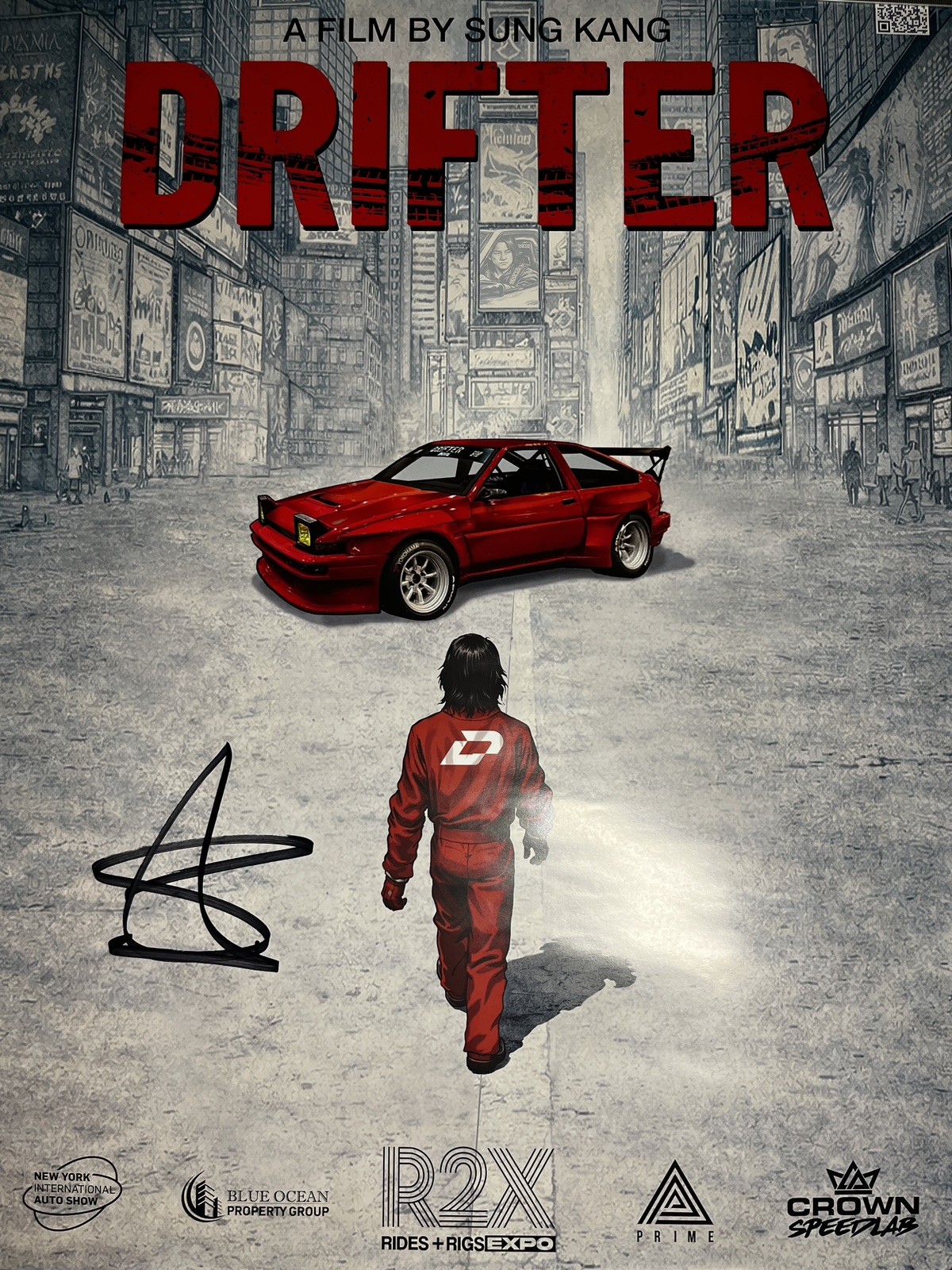 Sung Kang Signed Drifter Movie Poster 2026 Han Autograph Promo NYC Auto Show