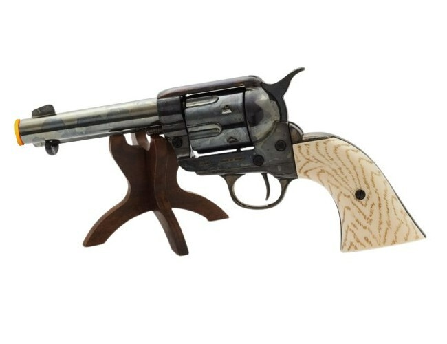 Denix M1873 Non-Firing Quick Draw Revolver Replica In Antique Blued Finish, New