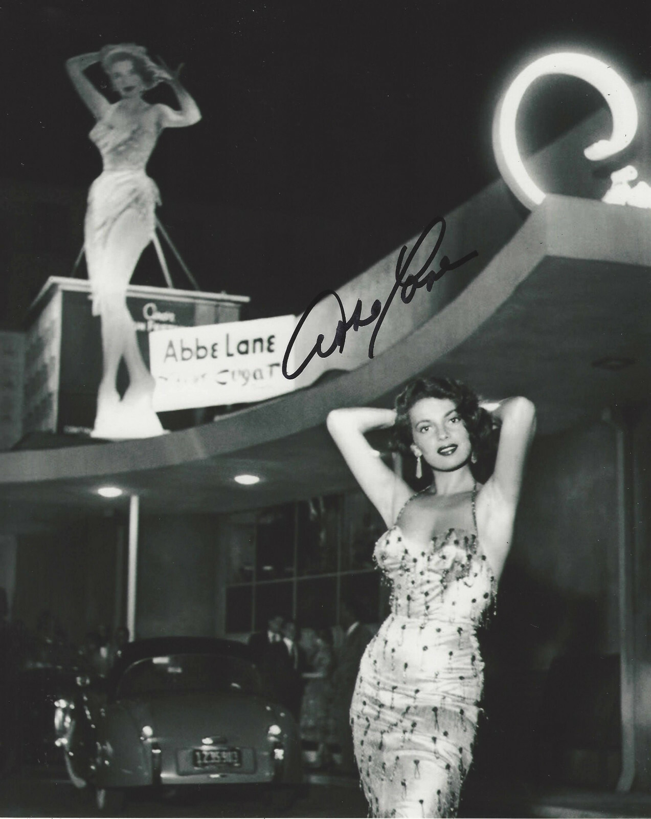 ABBE LANE MODEL & ACTRESS SIGNED AUTHENTIC 8×10 PHOTO B COA TWILIGHT ZONE MOVIE