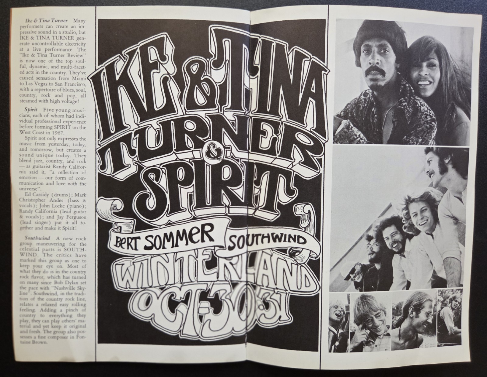 Winterland Program, Jeff Airplane, Grateful Dead, Quicksilver, Hendrix (1970)