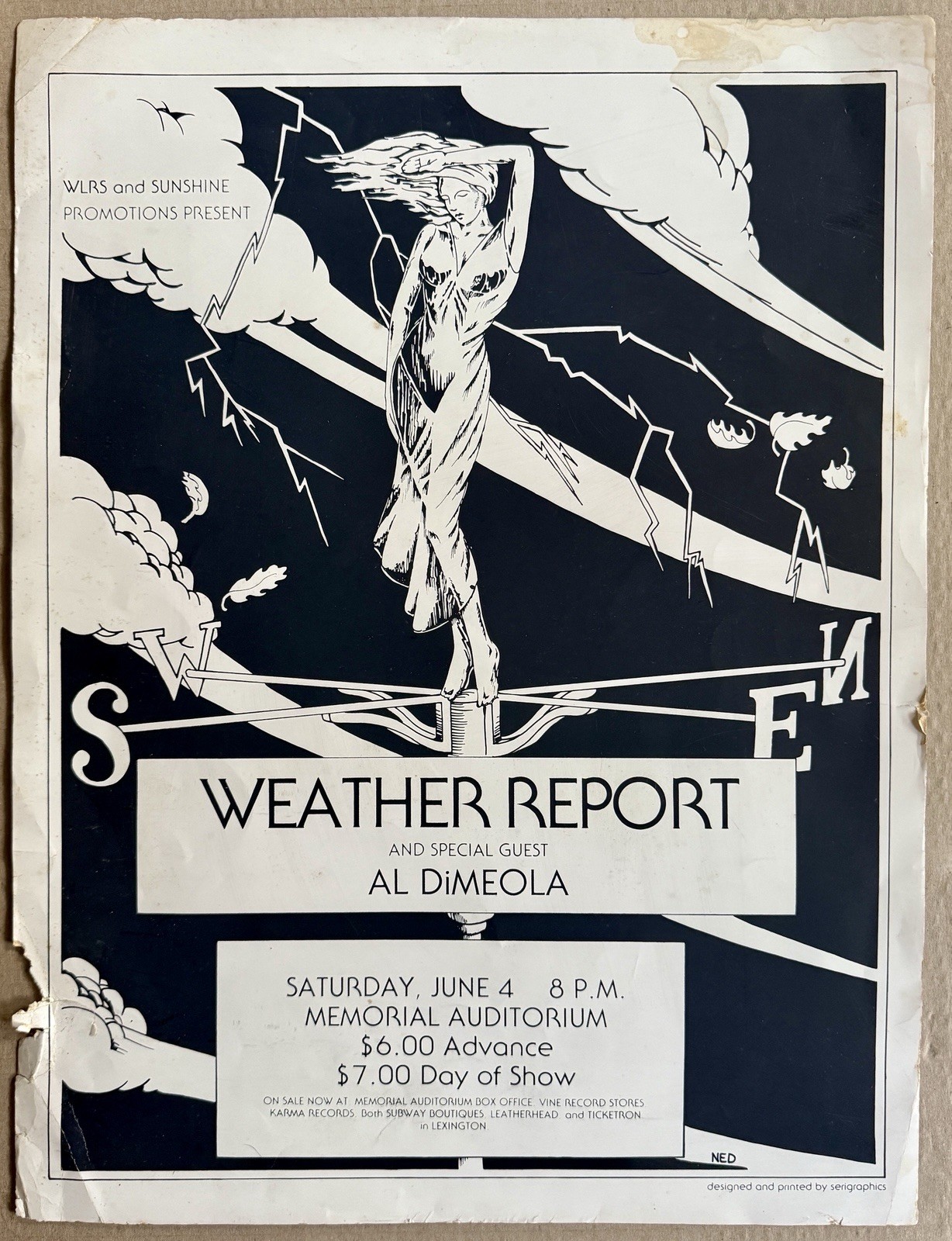 Vintage “Weather Report” Music Concert Poster Lexington Memorial Auditorium