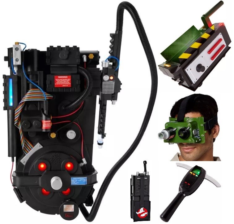 GHOSTBUSTERS REPLICA PROTON PACK/GHOST TRAP/ECTO GOGGLES/WALKIE/PKE METER PROPS