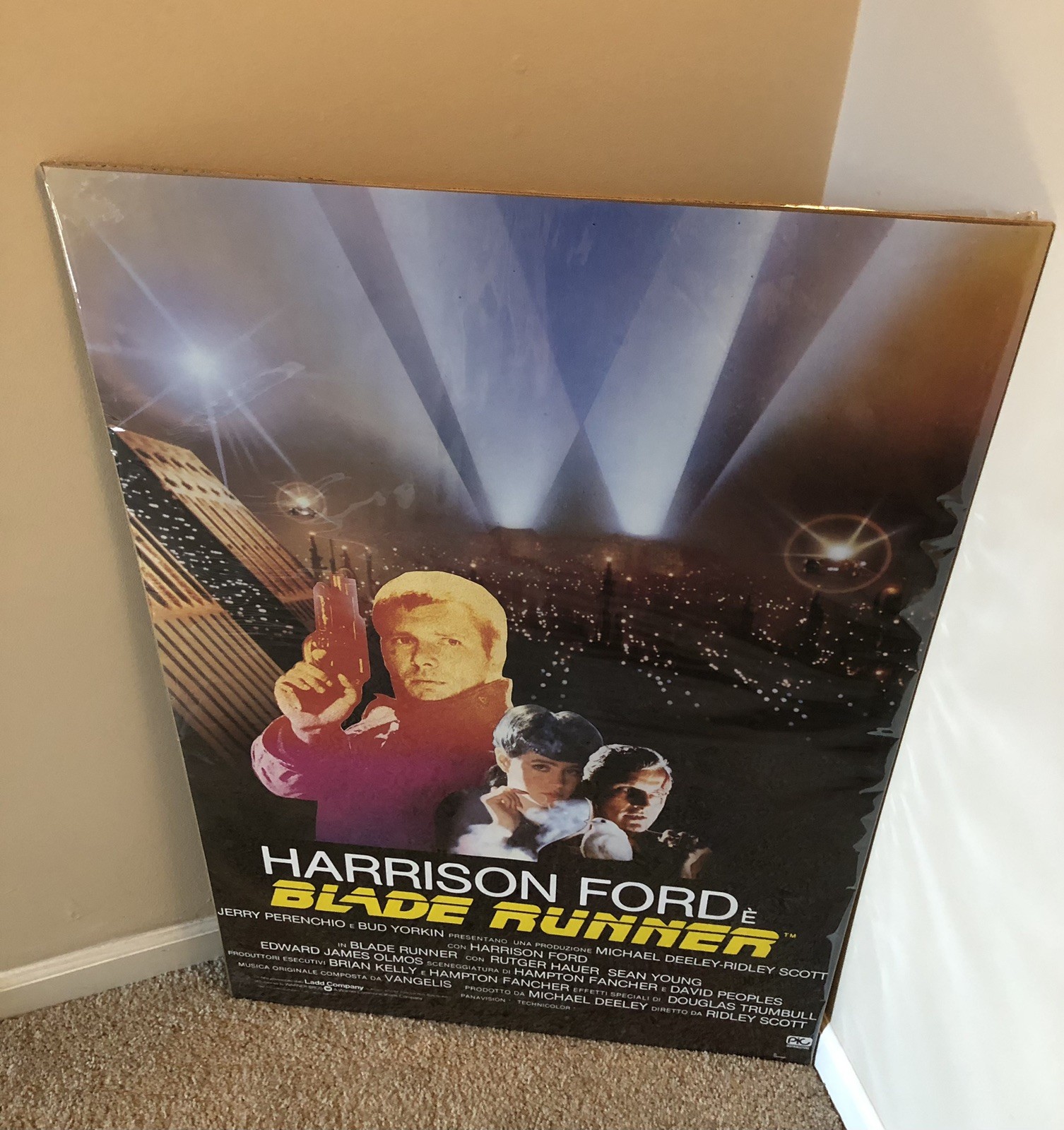 1982 Harrison Ford Blade Runner Original Rolled Movie Poster Italian 26.5 x 39.5