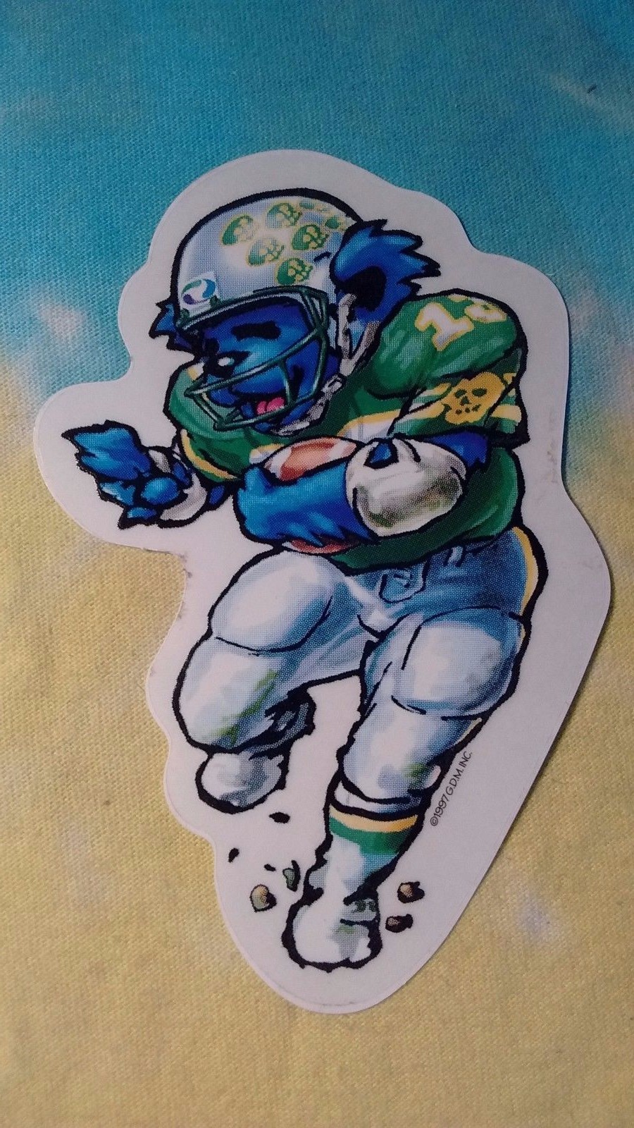 Vintage Grateful Dead Dancing Bear Playing Football Window Sticker