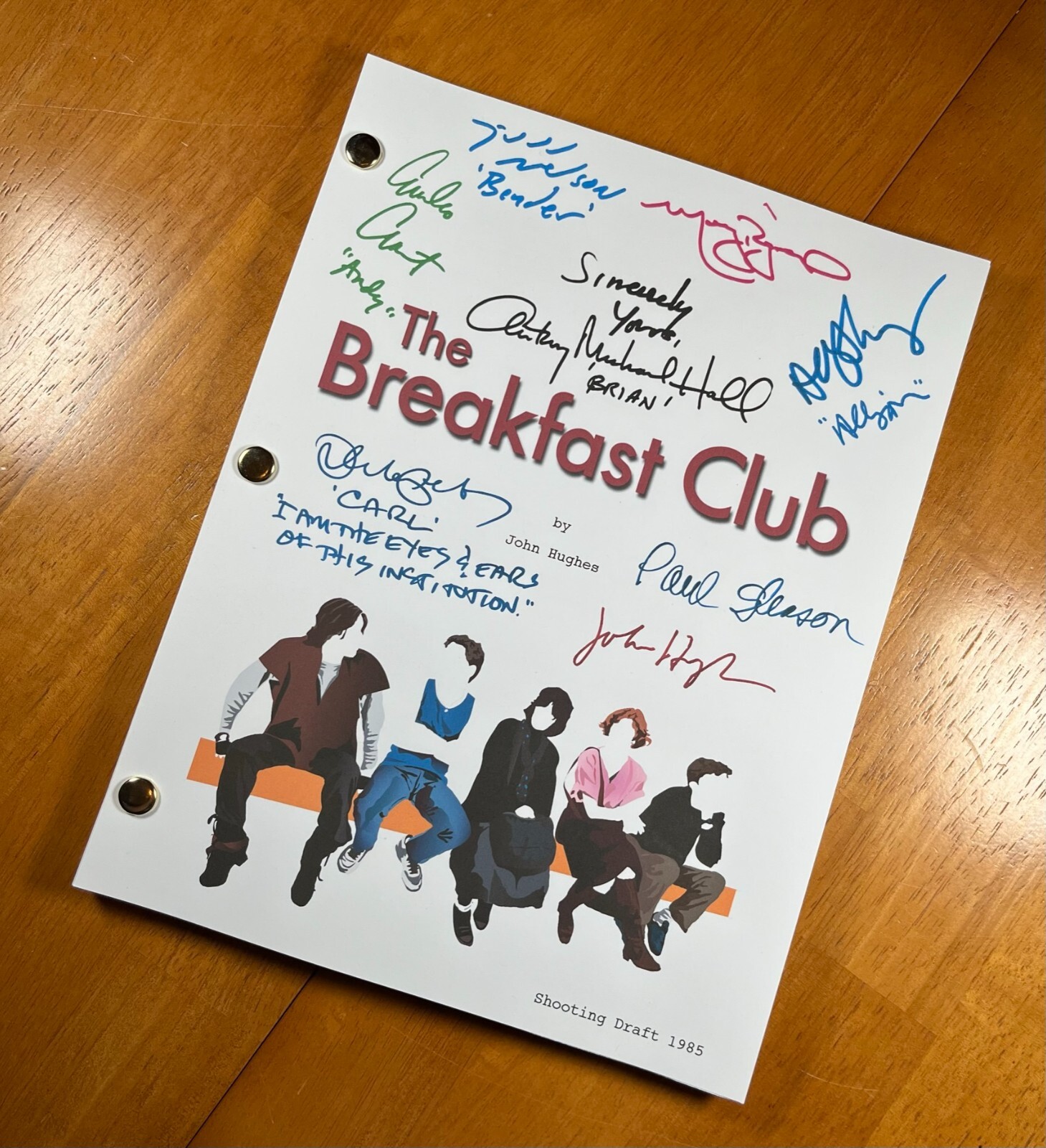 The Breakfast Club Script Signed- Autograph Reprints