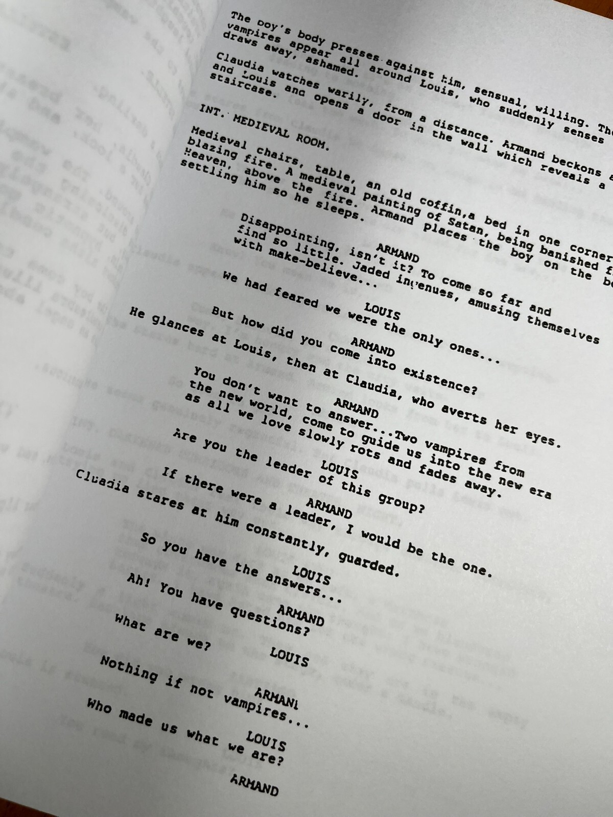 Interview With the Vampire Script Signed- Autograph Reprints- Tom Cruise