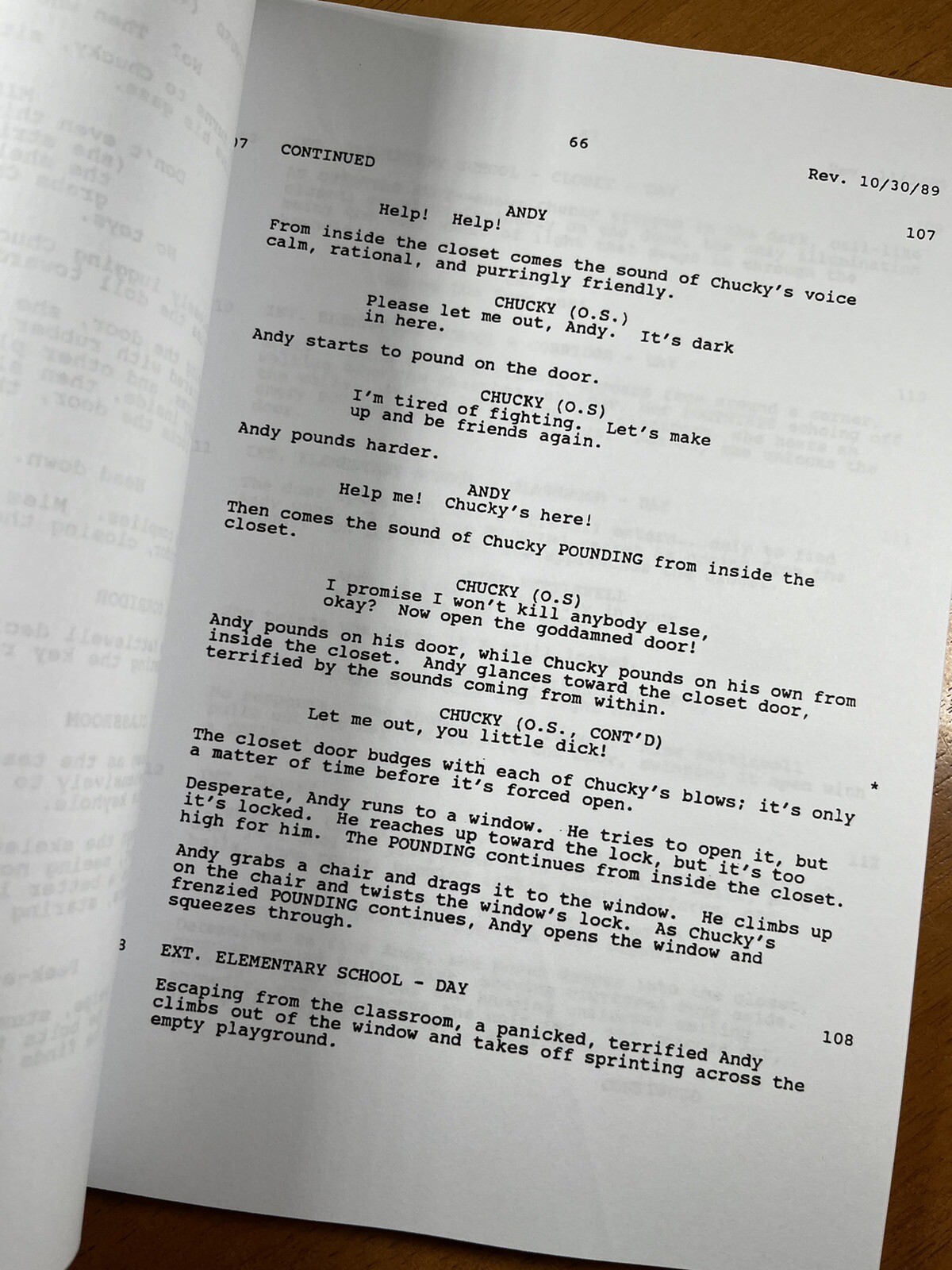 Child’s Play 2 Script Signed- Autograph Reprints- 115 Pages- Chucky- Horror