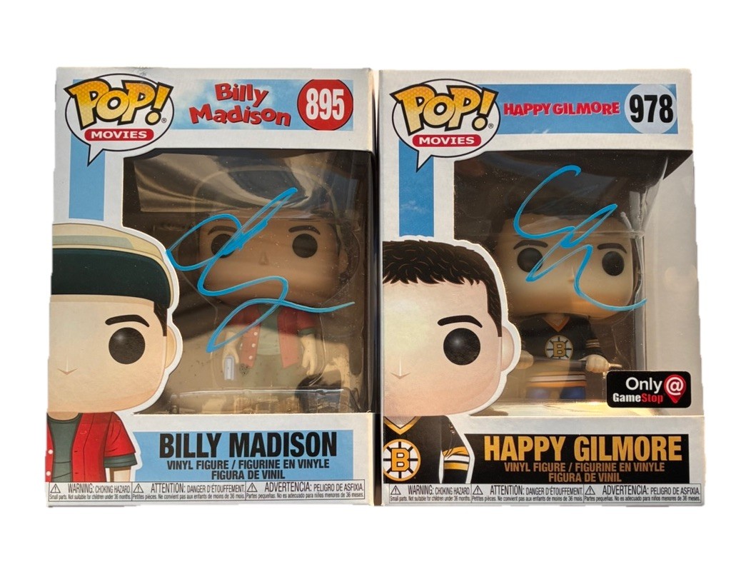 Adam Sandler Signed Funko Pop Lot Of (2) Happy Gilmore Billy Madison Beckett COA