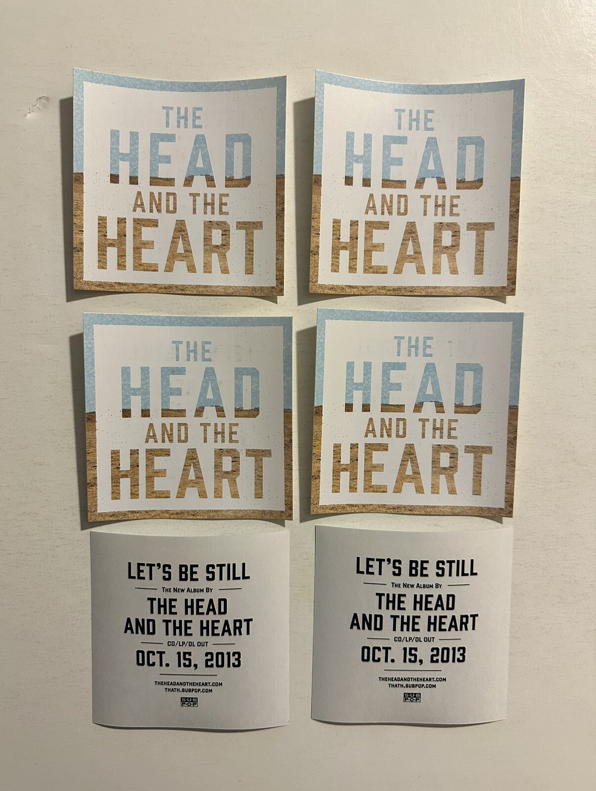 THE HEAD AND THE HEART Let’s Be Still 4 PROMO STICKERS for cd/dvd JOSIAH JOHNSON