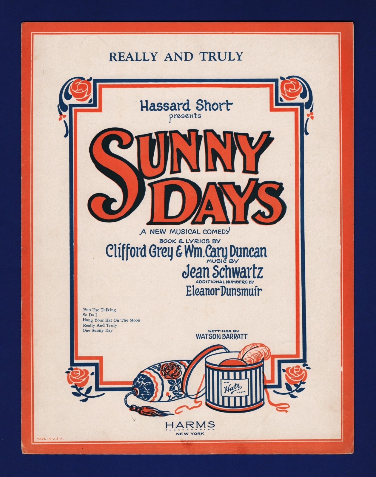 Jeanette MacDonald “SUNNY DAYS” Jean Schwartz / Clifford Grey 1928 Sheet Music