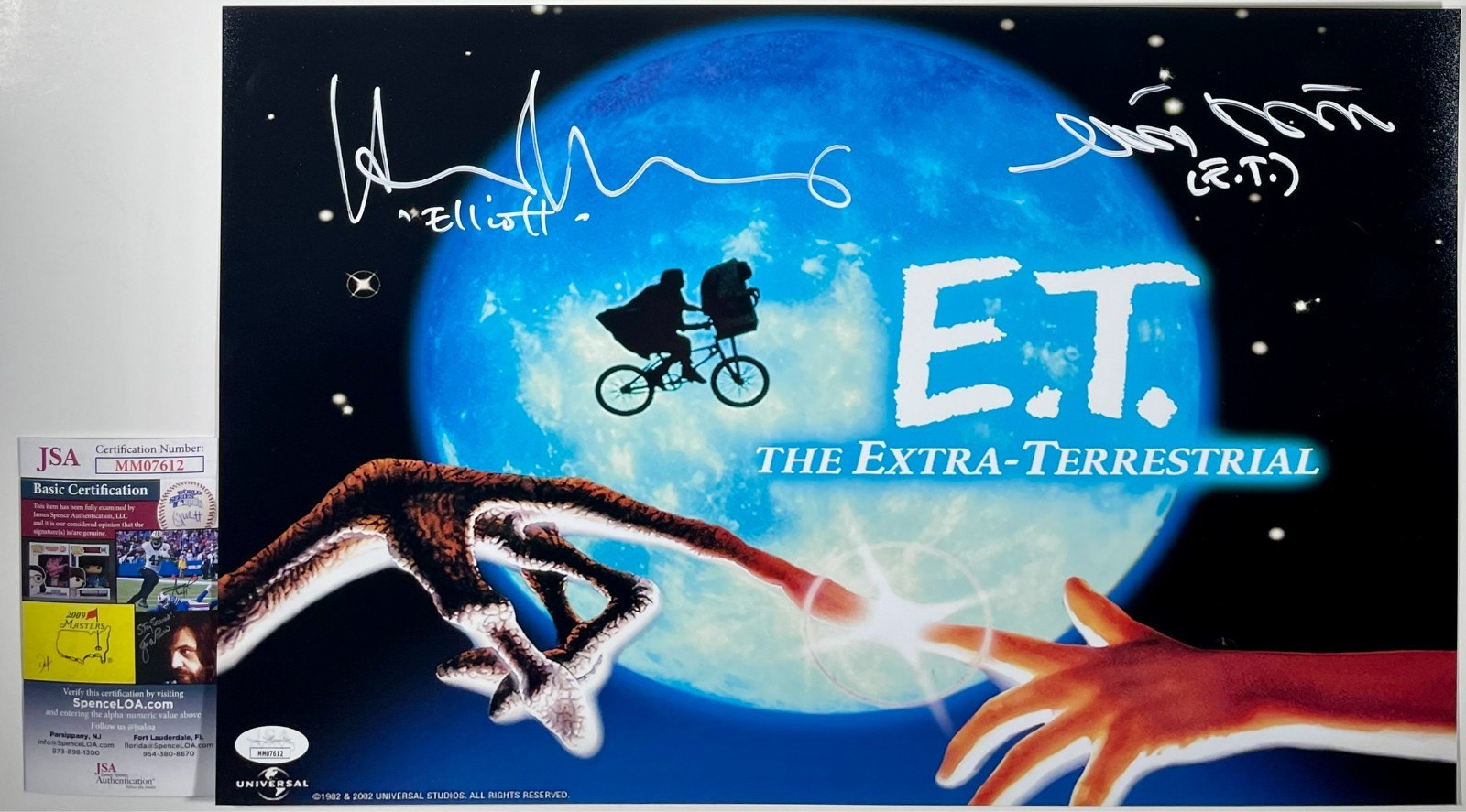 Henry Thomas & Matthew DeMeritt Signed E.T. 11×17 Movie Poster Autograph JSA COA